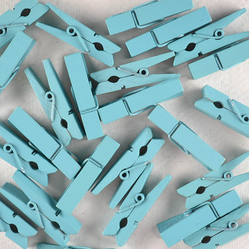 Houten Knijpertjes – Turkoois