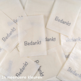 Pergamijn loonzakje Bedankt