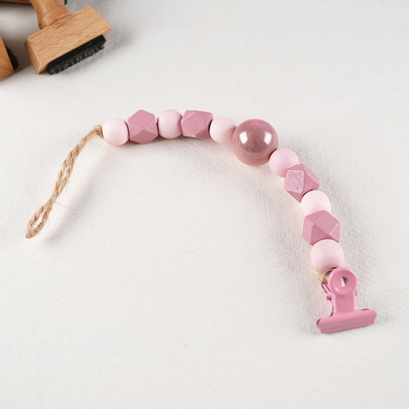 Kaarthanger van Houten Kralen – Naturel, Roze of Turkoois