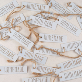 Kunststof label met tekst Homemade