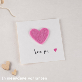 Kaartje met Vilten Figuurtje en Lieve Boodschap
