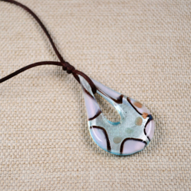 Ketting met Glazen Druppelhanger Turquoise