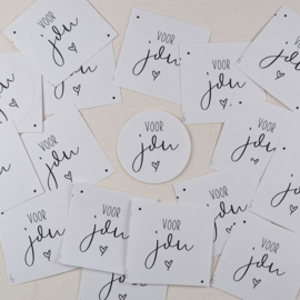 Sticker Voor Jou Hartje - Wit met Zwart