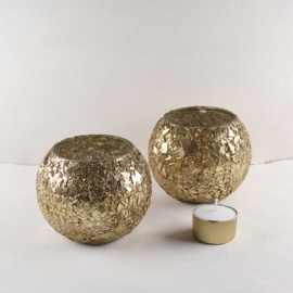 Windlicht glas goud