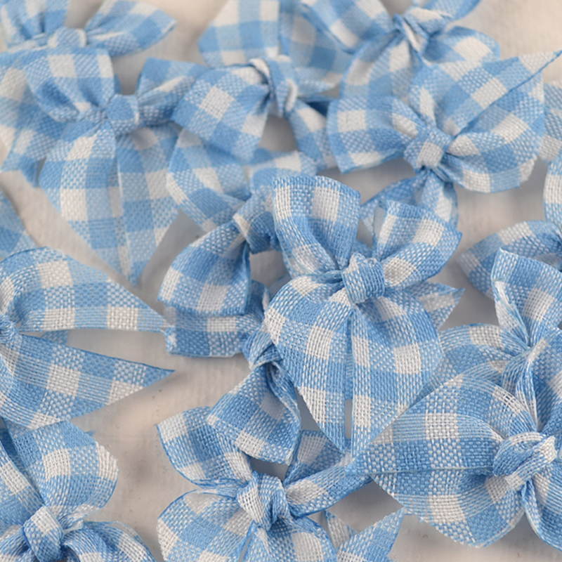 Strikje Stof – Blauw/Wit Geruit