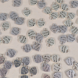 Bedel Hartje Thank You Zilverkleurig