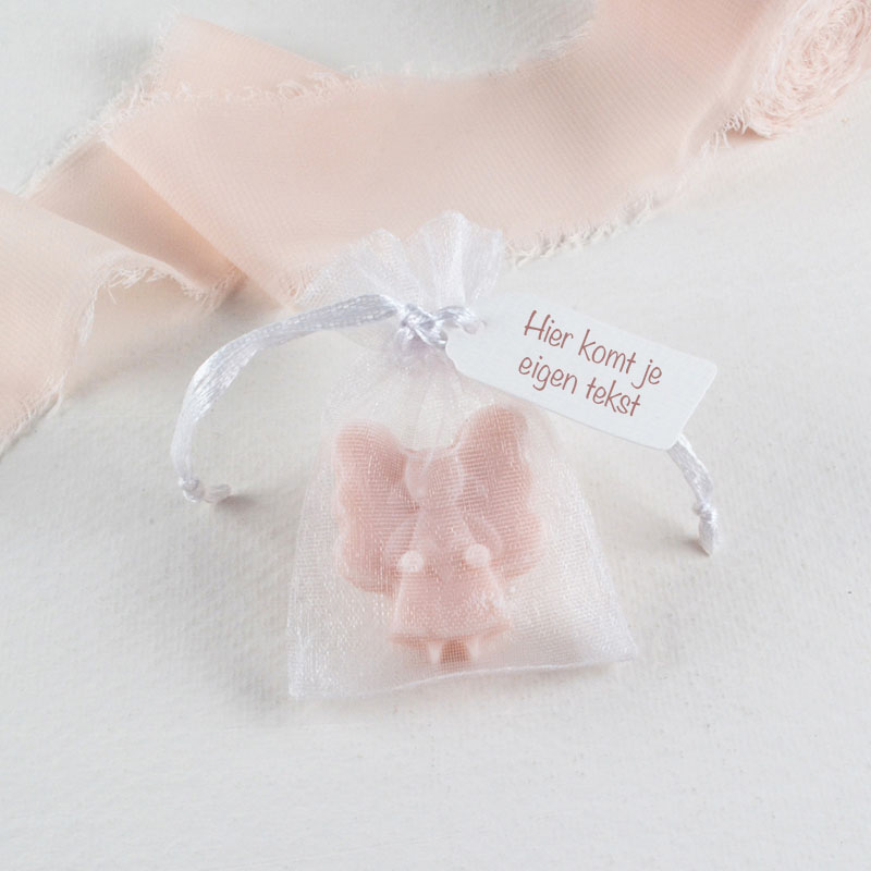 Engeltje van Zeep in Organza Zakje met Label