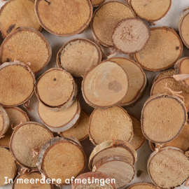 Houten Schijfje Naturel met Schorsrand