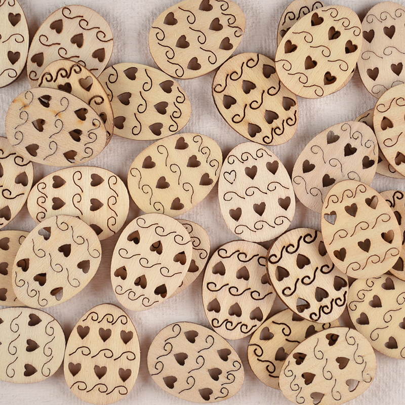 Houten Paasei – Met Hartjes of Krullen