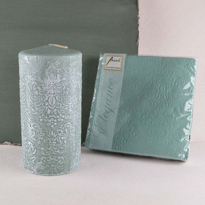 Set Barok Kaars en Servetten in Cadeauverpakking