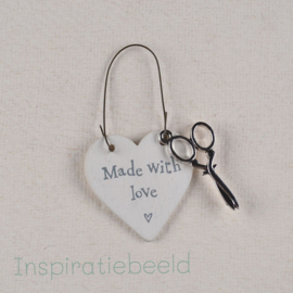 Houten Hart Tag - Made With Love