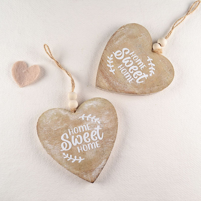 Houten Hartje met Tekst Home Sweet Home