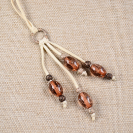 Veterketting met Bruine Glaskralen