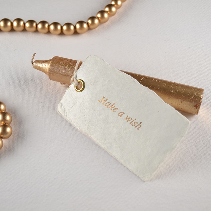 Gouden Kaarsje met Kaartje ‘Make a Wish’