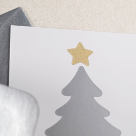 Kerstkaart met Envelop – Zilver Kerstboompje
