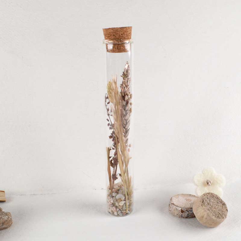 Glazen Buisje met Droogbloemen – Naturel & Sereen
