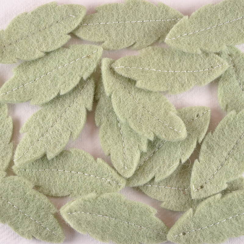 Veertje Vilt Mint – Fris Groen Detail