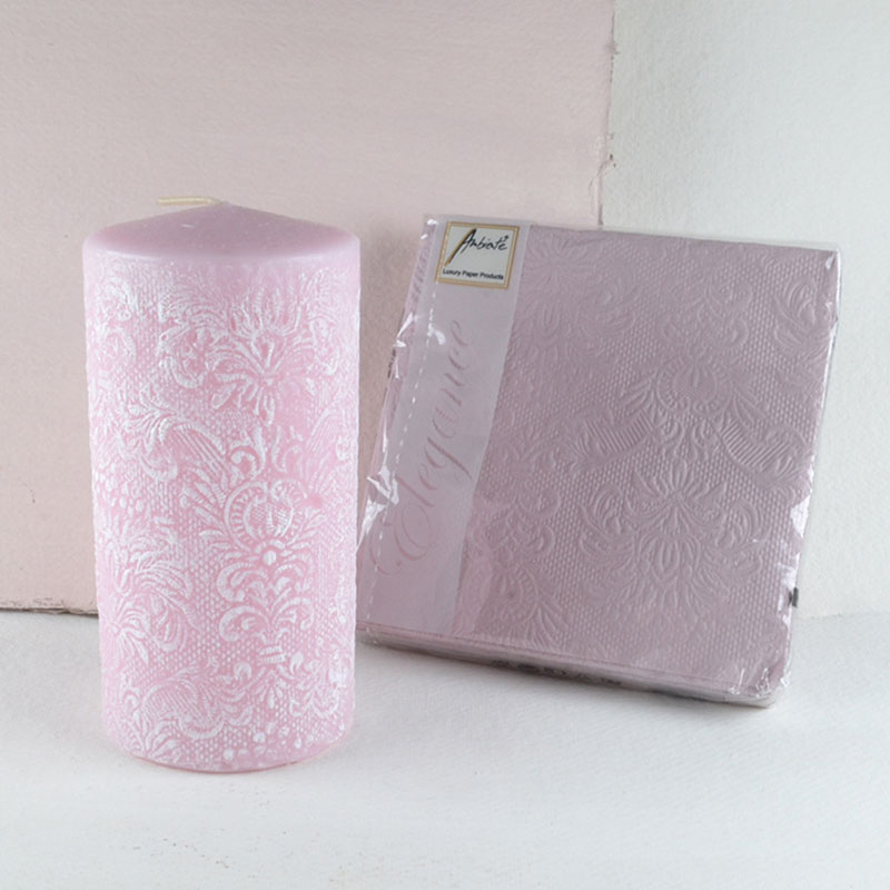 Set Barok Kaars en Servetten in Cadeauverpakking