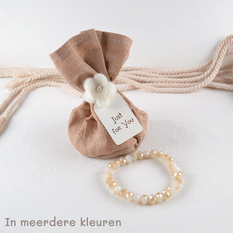 Cadeauzakje Just for You met Armband van Facetkralen