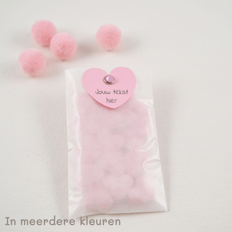 Zakje met Snoephartjes en Label – Zoet Cadeautje met Liefde