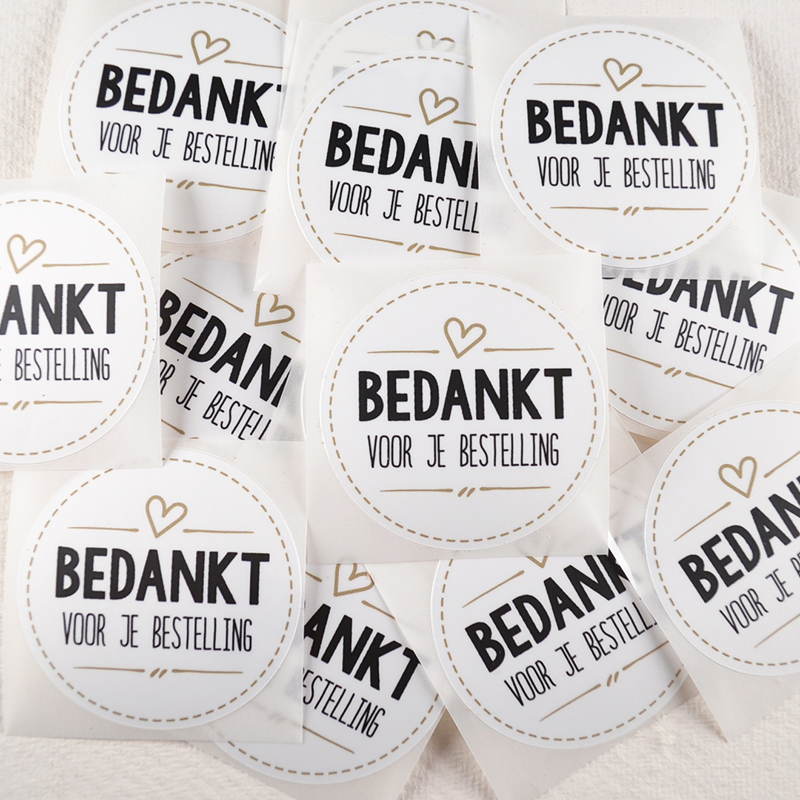 Sticker Wit - Bedankt Voor Je Bestelling