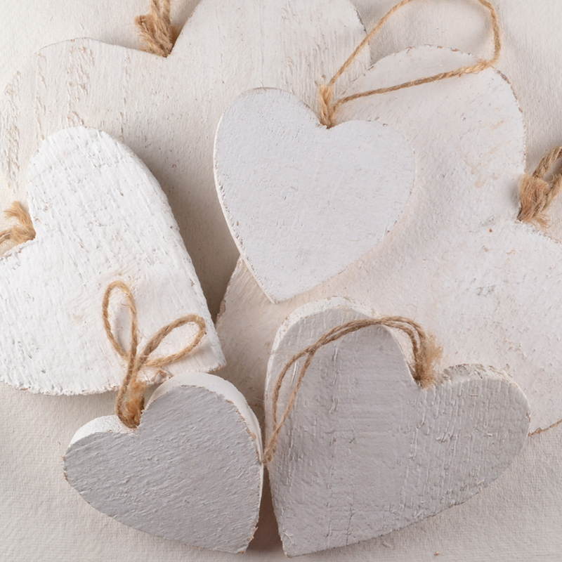 Hart Hout – Wit en Grof met Jute Touw