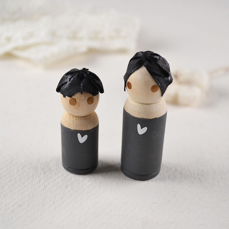 Handbeschilderde Peg Dolls – Keuze uit Kleuren & Maten