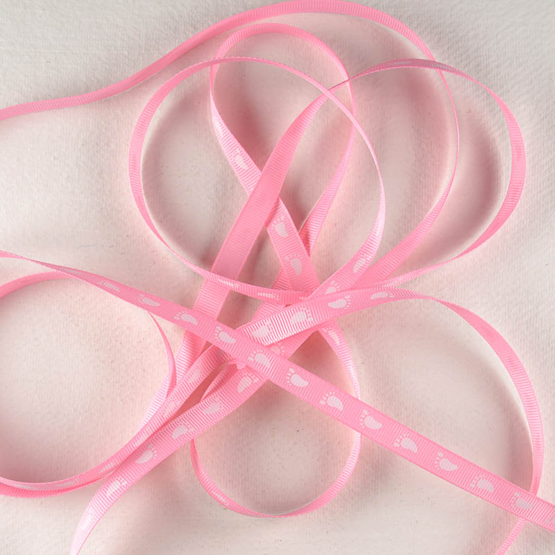 Lint Babyvoetjes – Roze met Wit