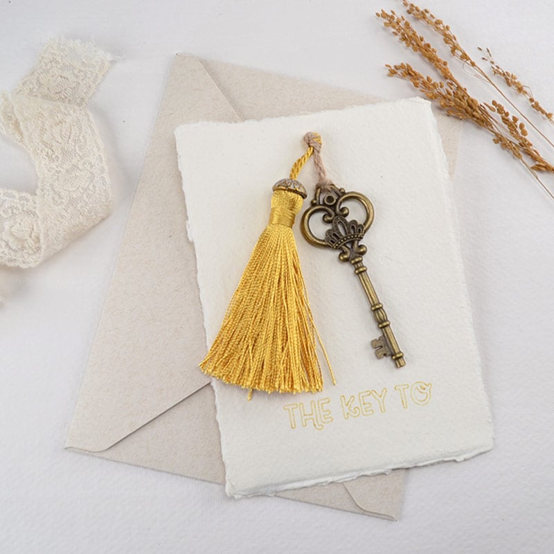 Kaart met Sleutel – The Key To + Jouw Tekst
