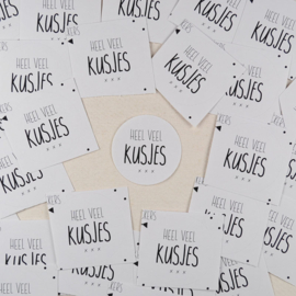 Sticker Heel Veel Kusjes - Wit met Zwart