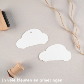 Labels auto met of zonder gaatje en persoonlijke tekst