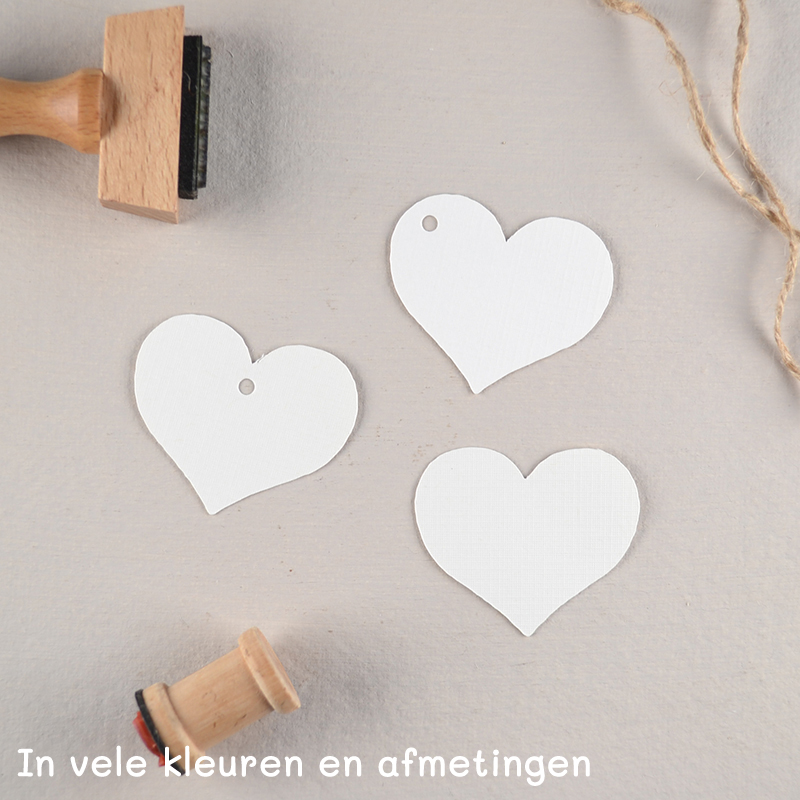 Hart Label in Kleur – Met Gaatje, Touwtje en Eigen Tekst