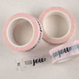 Washi Tape Voor Jou Roze Tekst