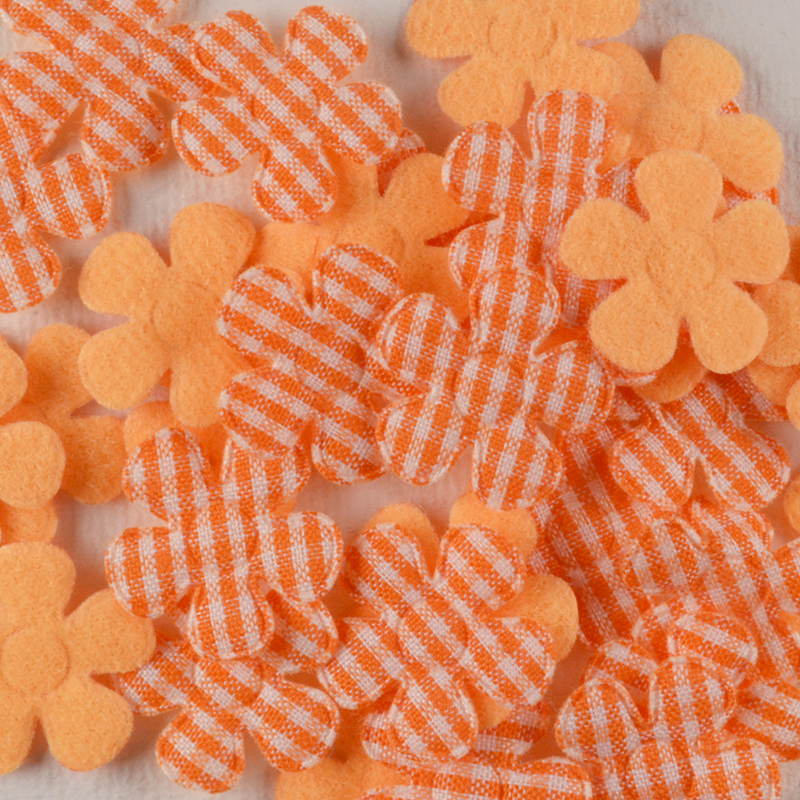 Viltbloemetje Oranje – Gestreept & Uni Combi
