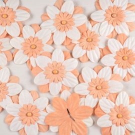 Papieren Bloem met Splitpen - Abrikoos