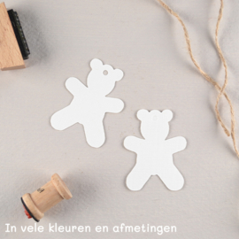 Labels beertje met of zonder gaatje en persoonlijke tekst