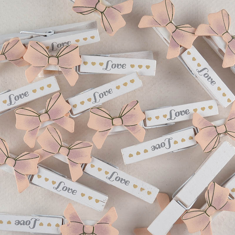 Houten Knijper – Love met Strik