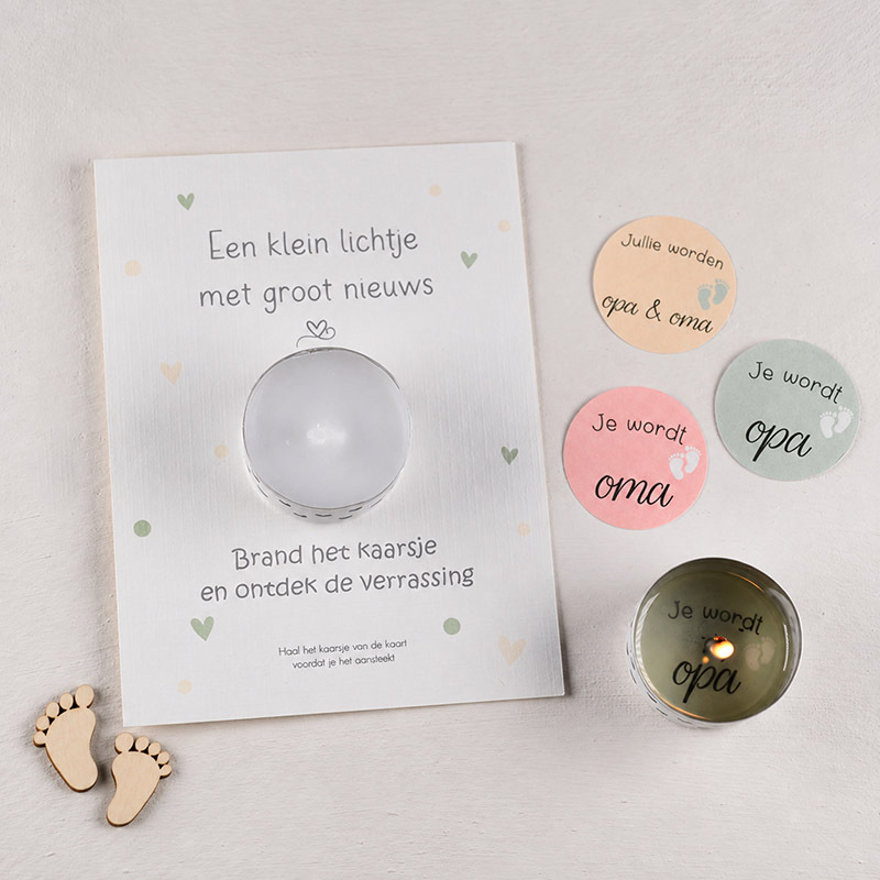Waxinelichtje met Verborgen Boodschap voor Opa en Oma