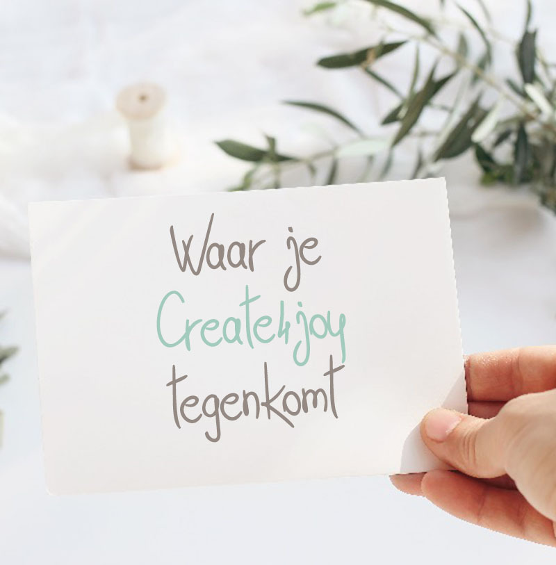 Kaartje met tekst: Zo leuk, Create4joy ligt nu ook bij Leev Geleen