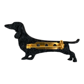 Teckel Broche Goudkleurig