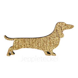 Teckel Broche Goudkleurig