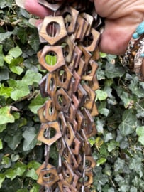 Schelpen kralen Hexagon | 30mm | streng 40cm 14st