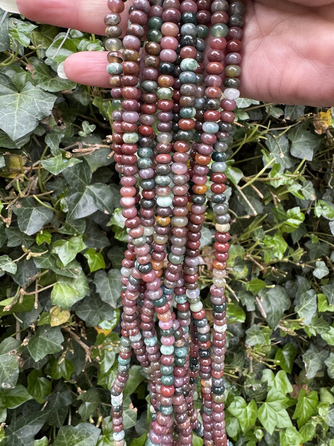 Indian agaat rondelle 6MM | per streng 98 st.