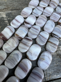 Langwerpige glaskralen 12 x 20mm | per streng (7st)