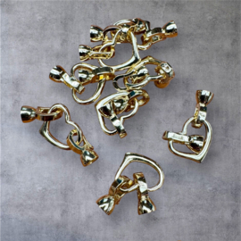 18K Foldover slot met hart | per st.