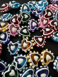 14 MM Lampwork harten | 4st