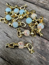 18K Goldplated Foldover slot met Shoushan | per st.