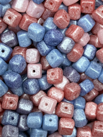 Tsjechische glaskralen cube 6mm | 20 gram