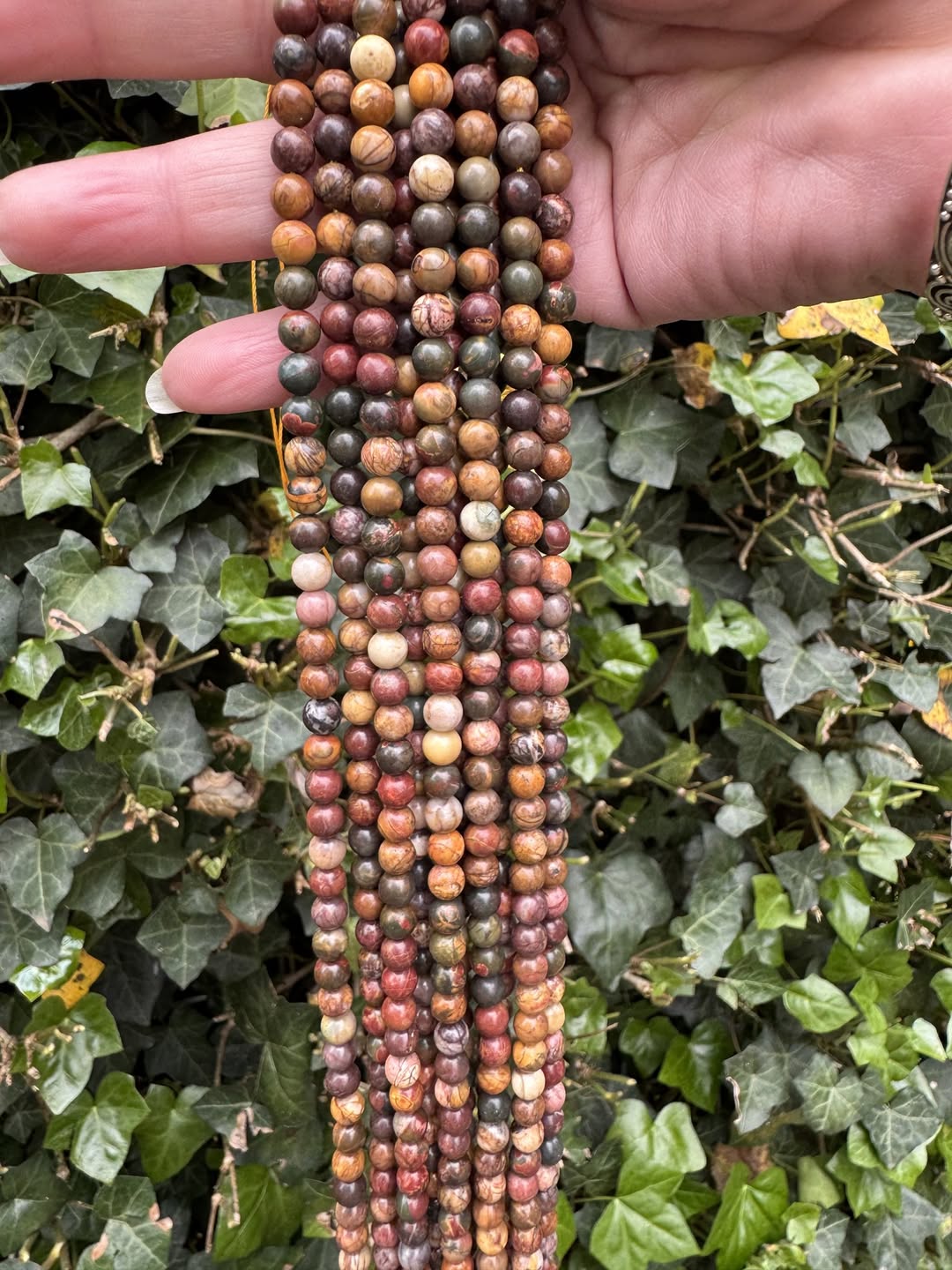 Polychrome jaspis 6mm | streng van 40 cm - 61 st.