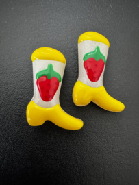 24 x 17mm Lampwork laarsjes | 2st